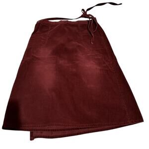 Forever 21 A-Line Corduroy Wrap Skirt, Chocolate Brown, Pockets, size L